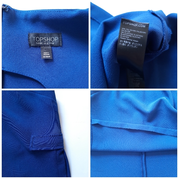 Topshop Blue Square Neck Slit Side Tank Top - Picture 3 of 3